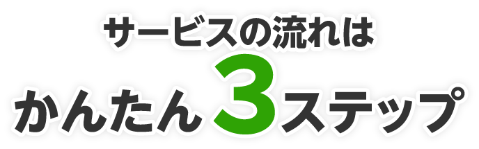 サービスの流れはかんたん３ステップ